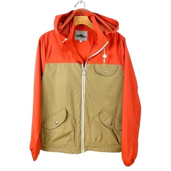 PENFIELD Colorblock Orange Tan Windbreaker Hooded Jacket Size M - Picture 2 of 9